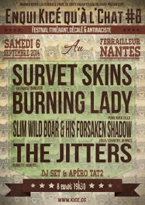 Survet Skins + Slim Wild Boar & His Forsaken Shadow + Death Squad + The Jitters au Ferrailleur à Nantes le 06/09/2014