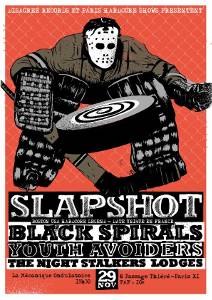 Slapshot + Youth Avoiders + Black Spiral + Lodges à la Mécanique Ondulatoire à Paris le 29/11/2014