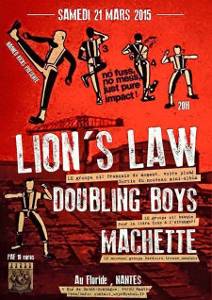 Lion's Law + Doubling Boys + Machette au Floride à Nantes le 21/03/2015