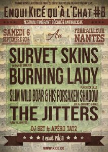Survet Skins + Slim Wild Boar & His Forsaken Shadow + Death Squad + The Jitters au Ferrailleur à Nantes le 06/09/2014
