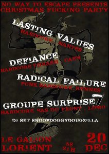 Lasting Values + Defiance + Radicale Failure + Coupe Gorge au Galion à Lorient le 20/12/2014